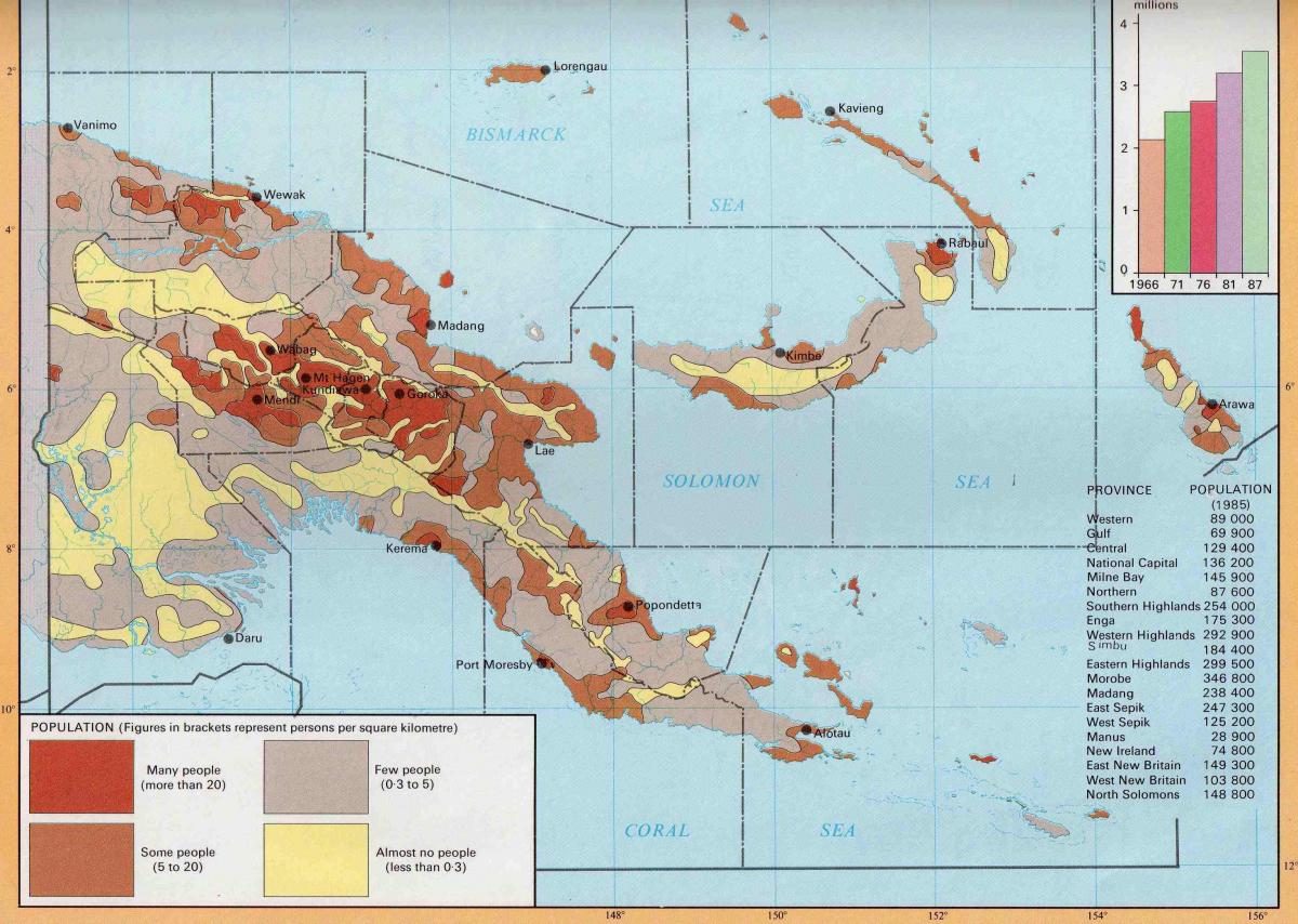 mapa de papua nova guinea població