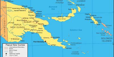 Mapa de papua nova guinea i països de l'entorn