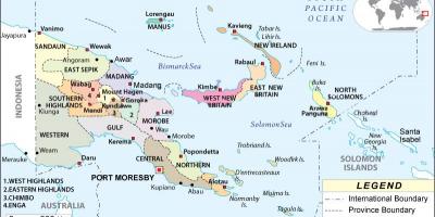 Mapa de les províncies de papua nova guinea